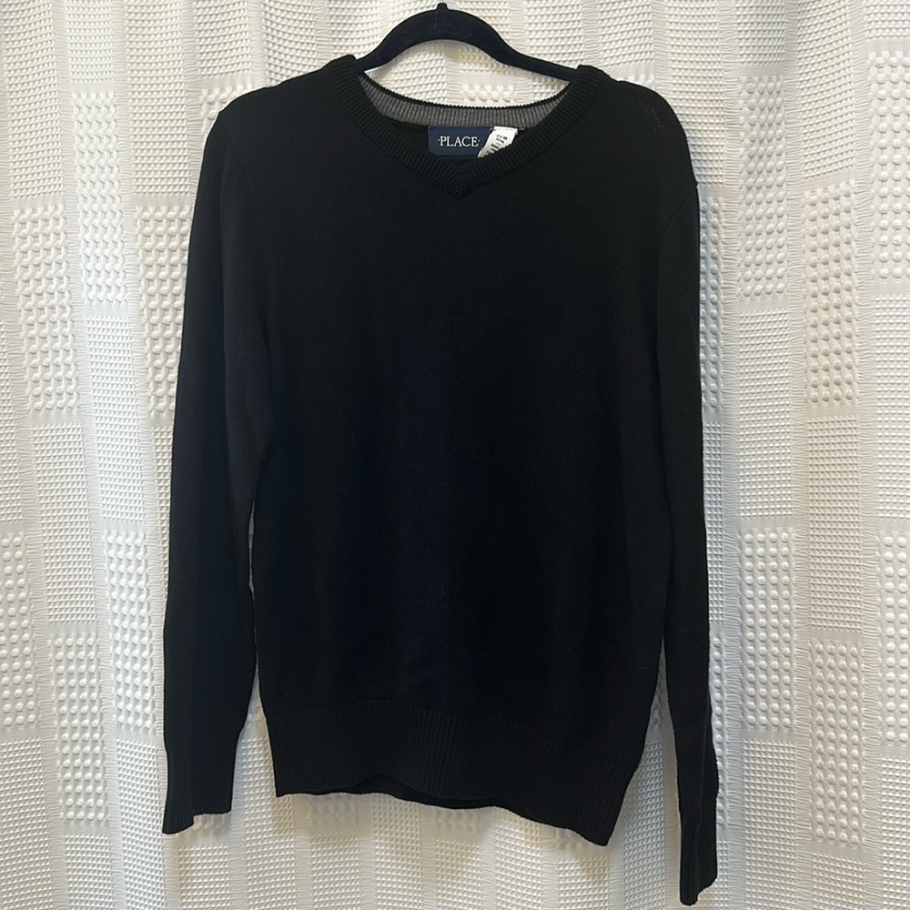 Children’s place size medium 7/8 v neck sweater black brand new with tags